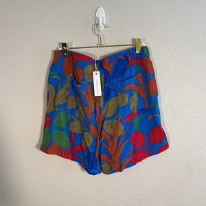 Olivaceous Blue Floral Women Shorts